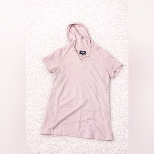 UGG Yasmine Hooded Dress Pink Lace Up Sweatshirt Dress M